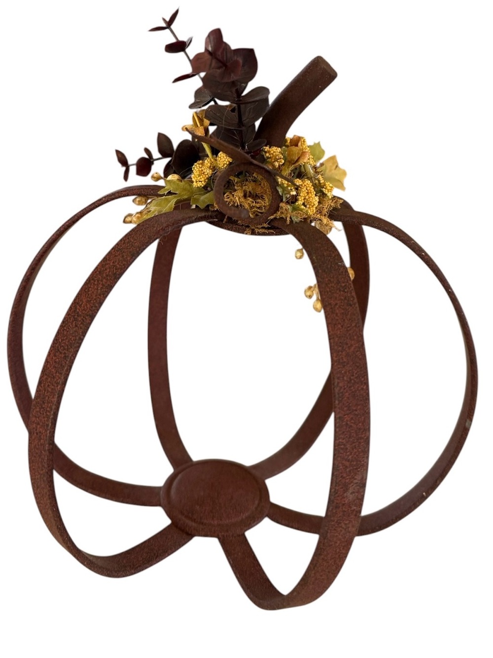 Rustic Metal Pumpkin Fall Floral Farmhouse Decor